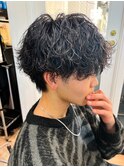 波巻きスパイラルパーママッシュショート無造作パーマ刈り上げ