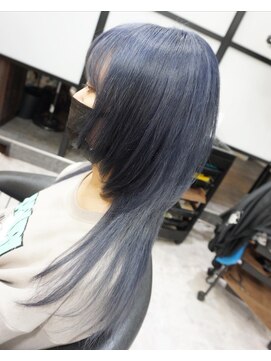 ヘアテリア リュウ 大塚(hair teria ryu) ロングウルフ×ブルージュ