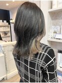 福山市美容室Caary人気ブリーチインナーカラーグレージュカラー