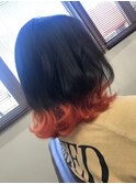 20代30代40代ダブルカラー透明感毛先パーマ肩ライン外ハネ