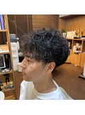 ツイストスパイラルパーマショートレイヤーマッシュツーブロック