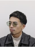 テーパーフェードショートアップバング