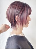 【morio 原宿】ショートウルフ　インナーハイライト　ピンク