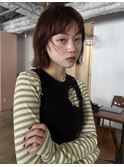 レイヤーボブコーラルベージュハッシュカット韓国巻き学芸大学
