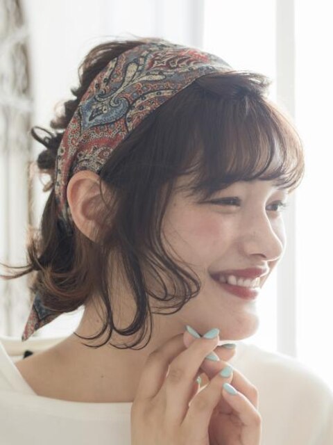 【THREEbyKEEP、尾山台関谷】バンダナヘアアレンジ