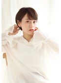 キャラメルベージュが可愛い大人丸みショート/30代40代50代