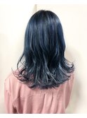 ブルーカラー_マロンベージュ Aラインボブ かきあげ