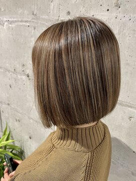 ブリッジ(BRIDGE) ★ハイライトベージュ切りっぱなしボブ★