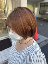 デイジー インデックスヘア 大島店(DAISY index hair) 丸みボブ&抜け感オレンジカラー¥9900