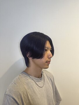 ソイルアヴェダ(Soil AVEDA) センターパートマッシュウルフネイビー