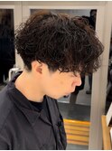 波巻きスパイラルパーマツイストスパイラルパーマメンズマッシュ