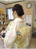 着付け、シニヨンヘアセット