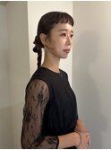 オン眉ロング　タイトヘアアレンジ