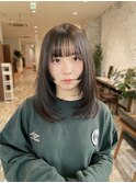 姫カットレイヤー/顔周りレイヤー/グレージュカラー
