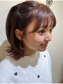マロンベージュ×ハーフツイン