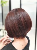 30代40代50代60代　秋色　ブリーチ無し白髪ぼかし　ピンクヘアー