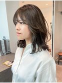 ミディアムくびれヘア顔周りレイヤー_ba532021