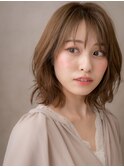 ミルクティーカラーくびれヘアミニウルフカットX大宮20代30代