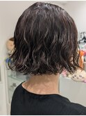 顎ラインパーマボブ