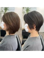 ゲイン(Gain)&nbsp;ショートカット白髪ぼかしダブルカラーハイライトレイヤーカット