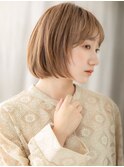 へーセルブラウンアッシュ顔周りレイヤー丸みボブY上尾20代30代