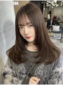 オリーブベージュ/オリーブ/レイヤーカット/韓国ヘアー/池袋