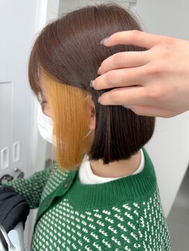 イロウ 山口どうもん店(IROW) ダブルカラー/ボブ/インナーカラー/ブリーチカラー