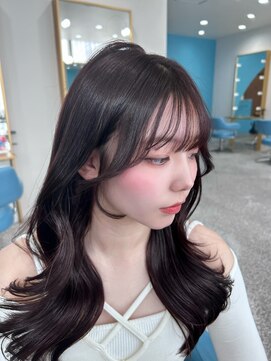ボタン 熊本(VOTAN) 透ける暗髪/レイヤーカット/顔まわり/韓国ヘア/熊本美容室