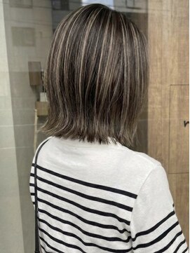 ニコリヘアワークス(nicori hair works) ボブ×ハイライト×外ハネ2