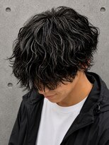クリアオム 蕨(CLEAR homme) メンズ シャドウパーマ ハイライト シースルーマッシュ