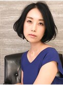 【白髪染め】前髪なし×黒髪クールボブ【近藤洋】