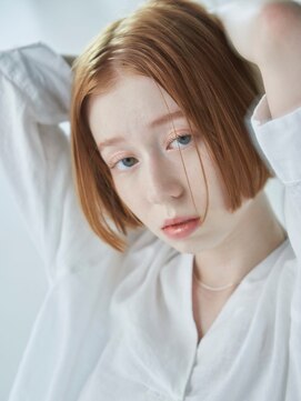 パム 恵比寿(PAM.) ハニーグレージュモード切りっぱなしフレンチボブ[恵比寿/渋谷]