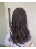 ロングヘア　　アッシュグレージュカラー