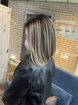 ラフ(LAFF)&nbsp;#バレイヤージュ#グレージュカラー#ボブウルフ#ココアベージュ