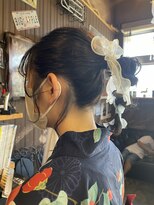 オーバーキャプテンネイキッド(OVER CAPTAIN NAKED) ティーンズ 浴衣ポニーテールアレンジ