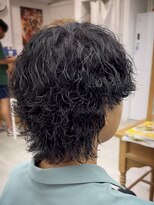 オーシャントーキョー ウエスト 心斎橋(OCEAN TOKYO WEST) ハイライトウルフマッシュパーマ波巻きパーマツーブロックメンズ