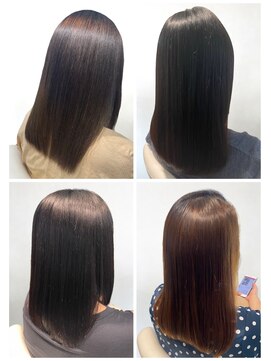 美容室フルール ★縮毛矯正ロング♪コスメストレート髪質改善ココアベージュ