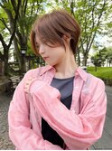 切りっぱなしボブエアリーロングピンクブラウン美髪のススメ