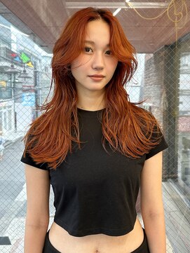 コードプラスリム(CODE+LIM) オレンジブラウン/ミディアムレイヤー/髪質改善/縮毛矯正/カラー