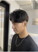 刈り上げハンサムショート　ニュアンスパーマ