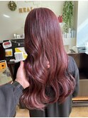 【グリッドピンクヘアカラーで艶髪へ】八戸ヘアカラー・20代30代