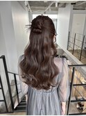 大人気！ドレスヘアハーフアップ◎カチモリ二次会モテ髪