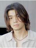 大人ナチュラルセンターパートツーブロックニュアンスパーマ緩め
