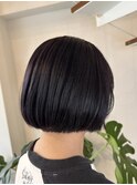ラベンダーカラーボブダークラベンダー暗めカラー大人ボブ堀江