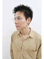 カーウォッシュバーバー(CARWASH BARBER)&nbsp;メンズカットアップバングスパイキーショートブルーブラック0806