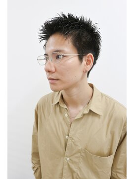 カーウォッシュバーバー(CARWASH BARBER) メンズカットアップバングスパイキーショートブルーブラック0806