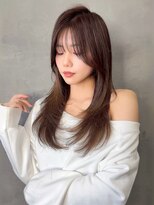 ロンドソル 四日市(Lond Sol) くびれレイヤー/オリーブベージュ/顔周り/シースルー/四日市