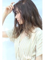 アンジュ ラヴィ(Ange Lavie)&nbsp;レイヤースタイル（耳かけ毛先パーマイメチェンフォギーベージュ