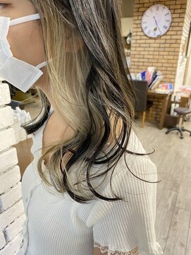 ミニム ヘアー(minim hair) 【minim×日比】インナーカラー　ホワイトベージュ