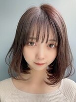 リークフー(Ree cu fuu) 20代30代40代ストレートボブ肩ラインラベンダーベージュ